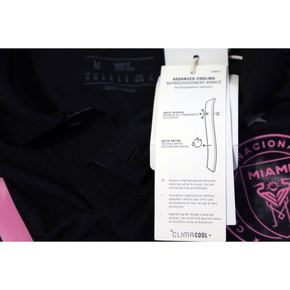 Adidas Inter Miami Away Jersey Messi 10 Black Pink Slim Fit Medium NWT - Picture 8 of 12